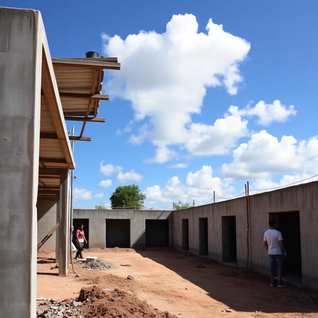 Construcción del nuevo refugio.